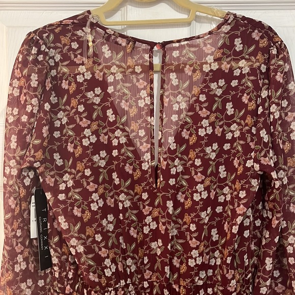 Burgundy floral dress - Picture 3 of 4